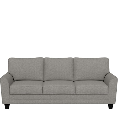 Transitional Upholstered Sofa with Tapered Wood Legs