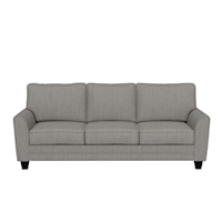 Transitional Upholstered Sofa with Tapered Wood Legs