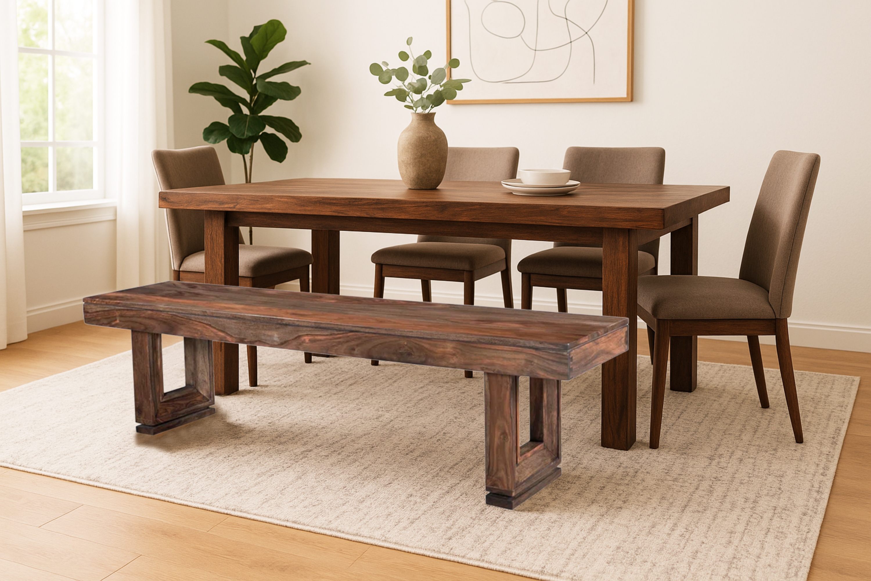 HH2 Home Home Creations Bellarose Wood Dining Bench