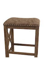 Hillsdale Willow Bend Backless Wood Counter Height Stool with Nailhead Trim