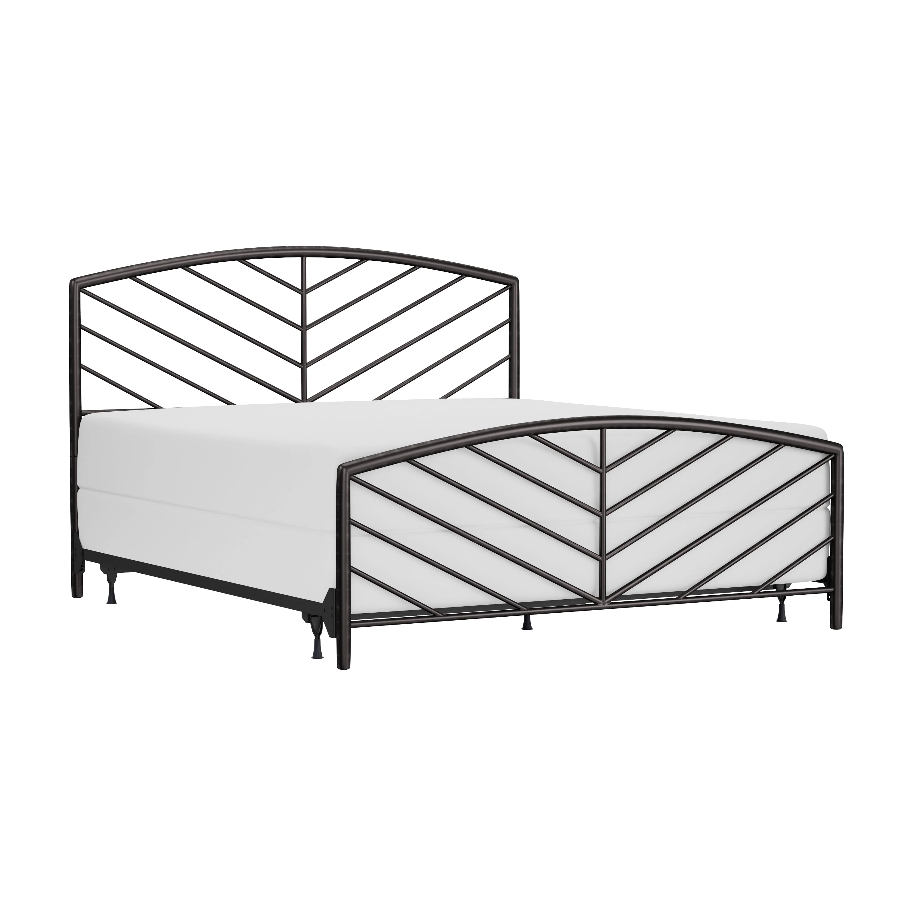 Hillsdale Essex Metal King Size Headboard and Footboard with Chevron