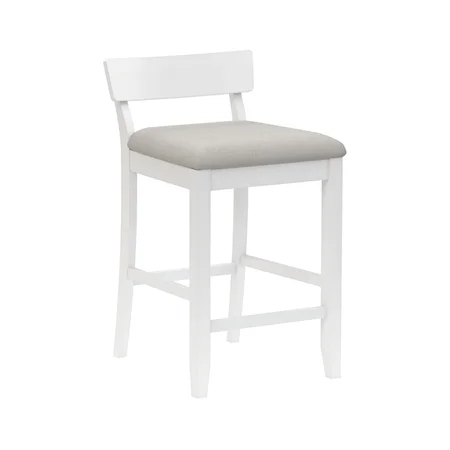 Contemporary Counter Stool with Low Back and Upholstered Seat
