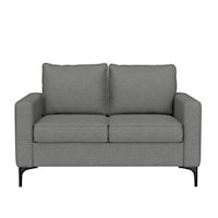 Contemporary Upholstered Loveseat with Removable Cushions