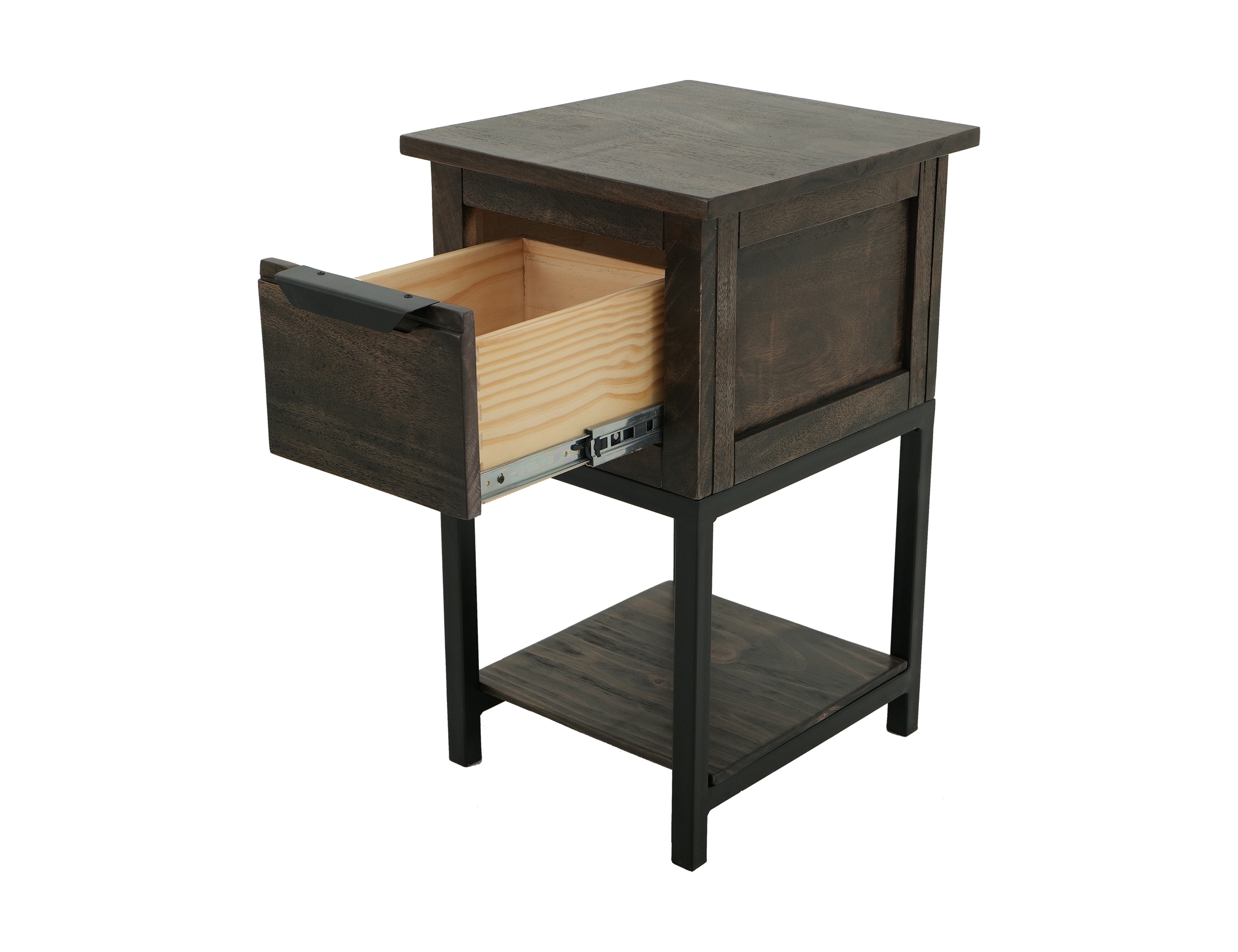 International Furniture Direct Dark Mita 1-Drawer Chairside Table