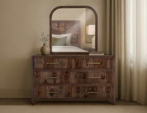 Contemporary Dresser and Mirror Set