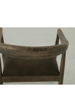 International Furniture Direct Natural Teca Transitional Open Back Dining Chair with Upholstered Seat