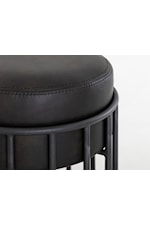 International Furniture Direct Merlin Contemporary Backless Round 30" Upholstered Barstool