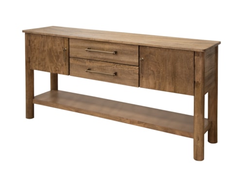 Solid Wood Sofa Table w/ 2 Drawer & 2 Doors