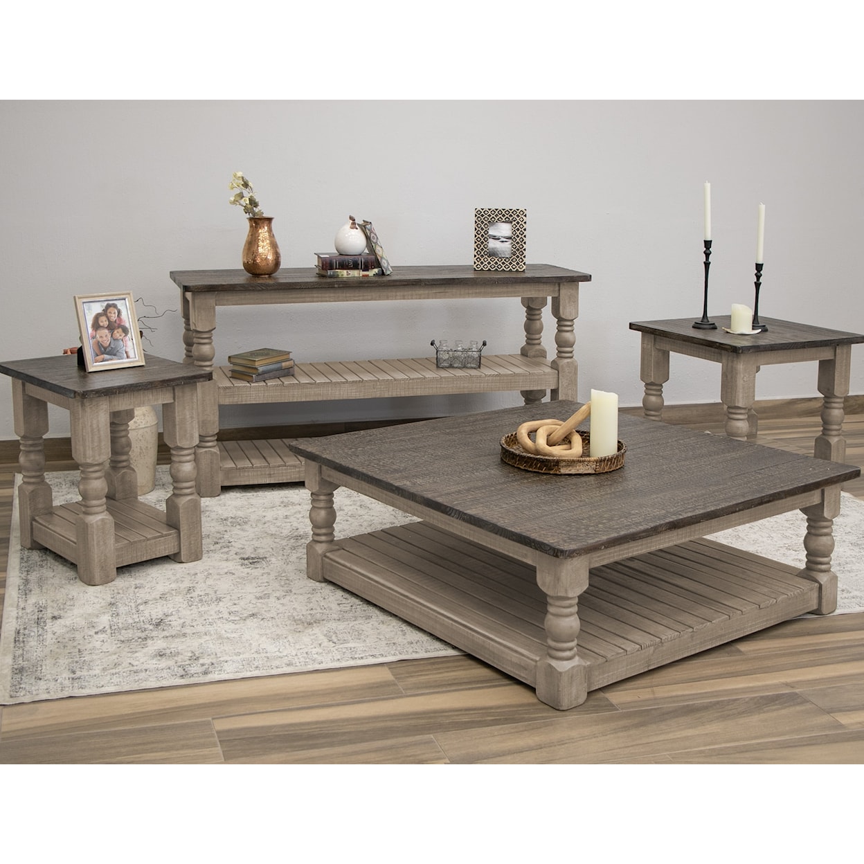 International Furniture Direct Natural Stone Sofa Table