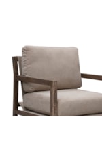 International Furniture Direct Milan Contemporary Upholstered Armchair with Exposed Wooden Frame