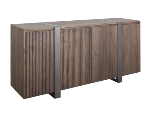 Transitional Console with Magnetic Doors