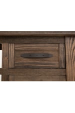 International Furniture Direct Dutton Farmhouse 2-Drawer Kitchen Island with Towel Hanger Rod
