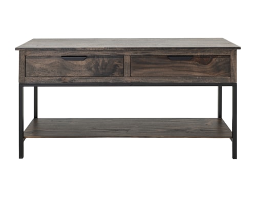 Transitional 2-Drawer Sofa Table with Lower Shelf