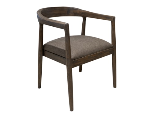 Transitional Open Back Dining Chair with Upholstered Seat