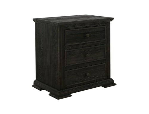 Transitional 3-Drawer Nightstand with Microfiber Lined Top Drawer