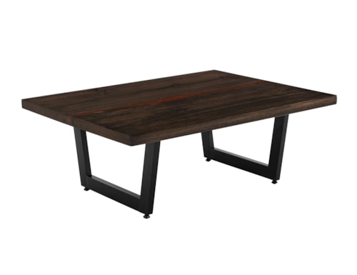 Contemporary 47.25" Cocktail Table with Double Pedestal Base