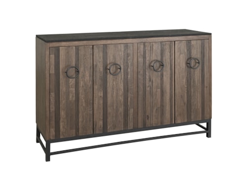 Transitional Console with Magnetic Doors