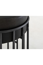 International Furniture Direct Merlin Contemporary Backless Round 30" Upholstered Barstool