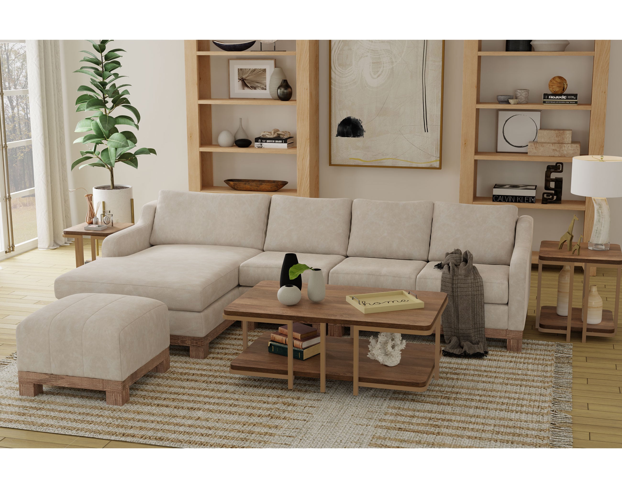 Uprooted Samba Upholstered Square Ottoman