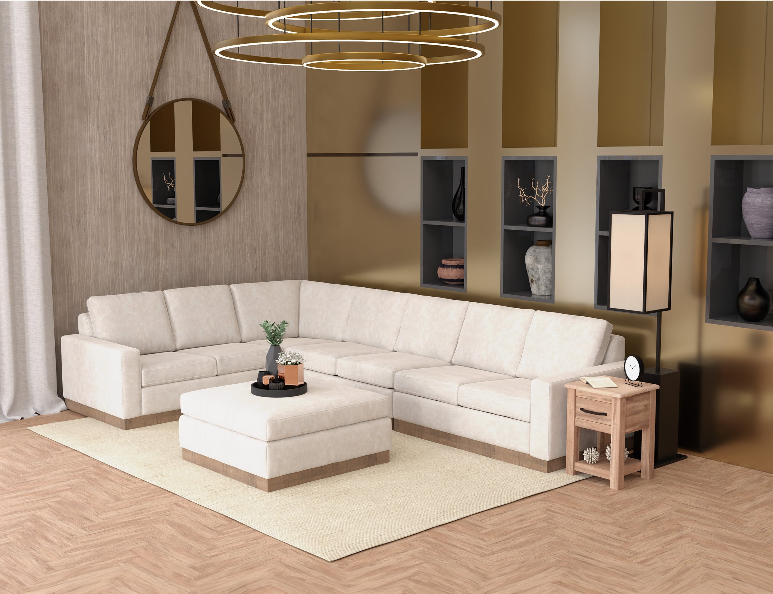 International Furniture Direct Georgia Upholstered Ottoman