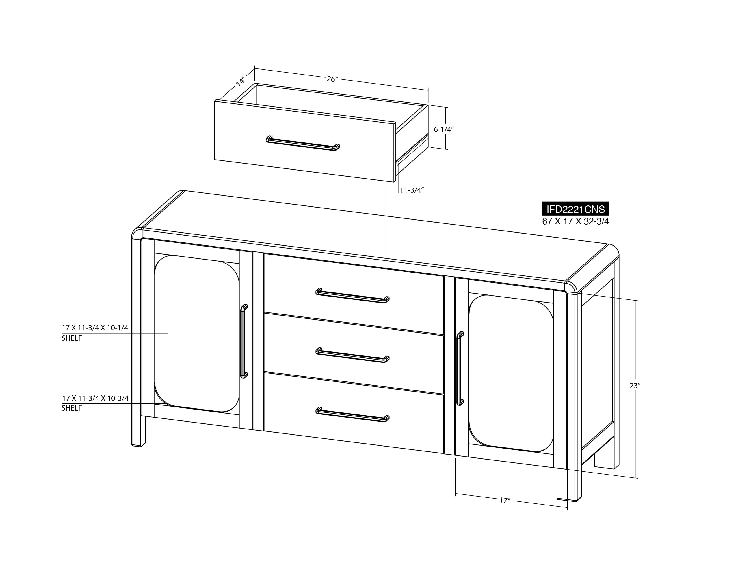 Uprooted Tamesis 3-Drawer Console