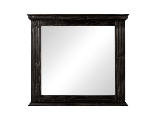 Transitional Mirror with Wood Frame