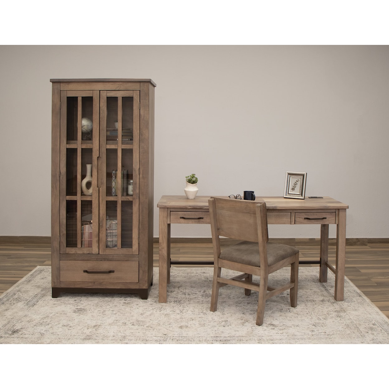 International Furniture Direct Natural Parota Cabinet