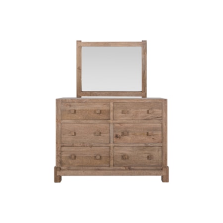 Dresser and Mirror Set