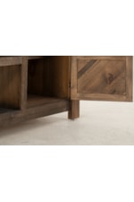 International Furniture Direct Dutton Farmhouse 2-Drawer Kitchen Island with Towel Hanger Rod
