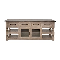 Two-Tone 4 Drawers, 2 Doors 80" TV Stand