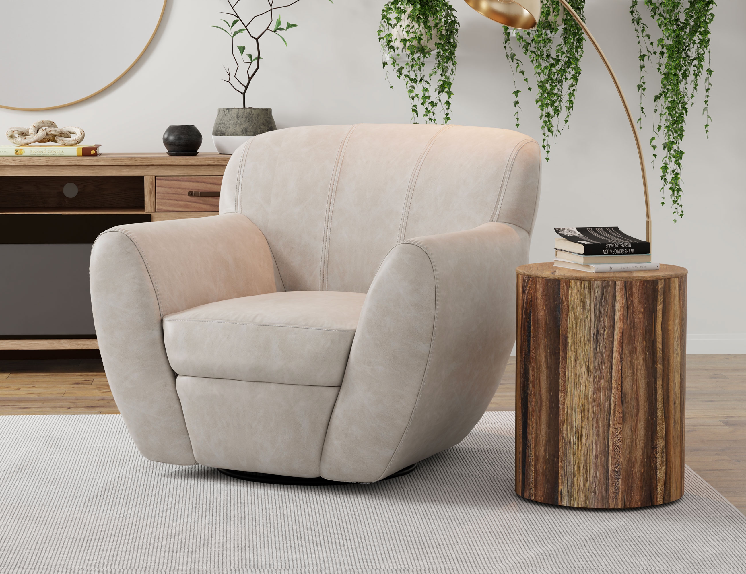 International Furniture Direct Tamesis Accent Chair with 360 Swivel