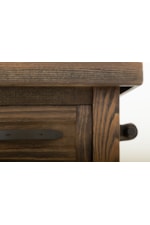 International Furniture Direct Dutton Farmhouse 2-Drawer Kitchen Island with Towel Hanger Rod
