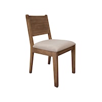 Rustic Contemporary Dining Side Chair with Upholstered Seat