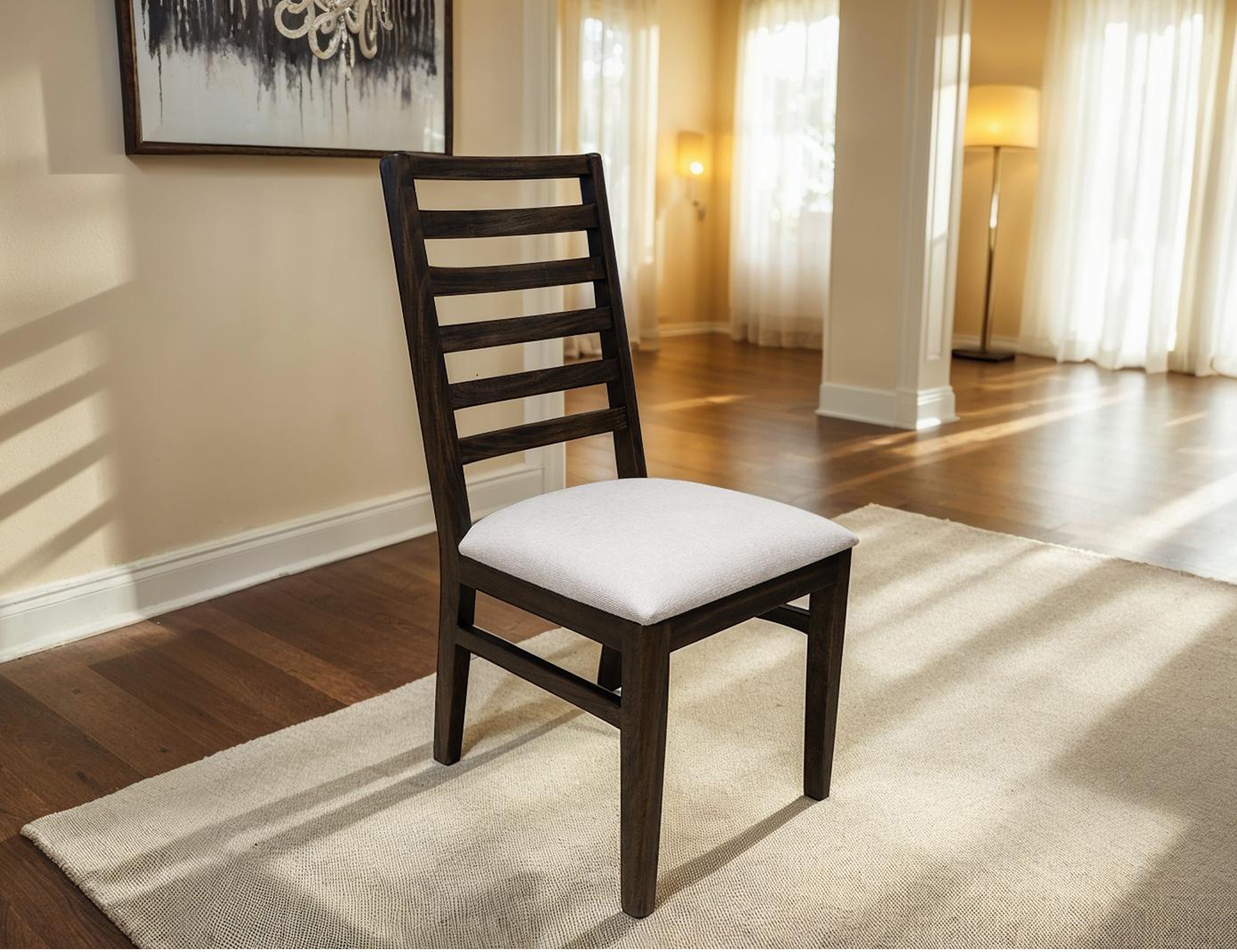 International Furniture Direct Balam Ladder Back Dining Chair