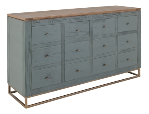 Transitional 12-Drawer Console Table