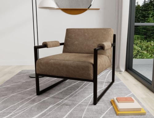 Contemporary Armchair with Metal Frame