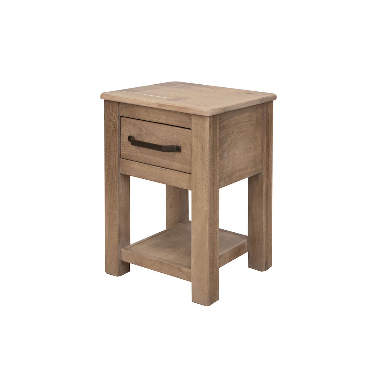 International Furniture Direct Natural Parota Chairside Table