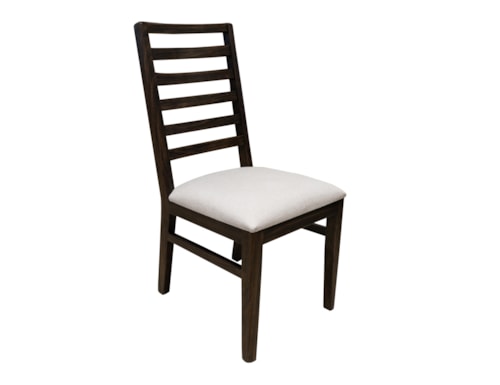 Modern Rustic Ladder Back Dining Chair with Upholstered Seat