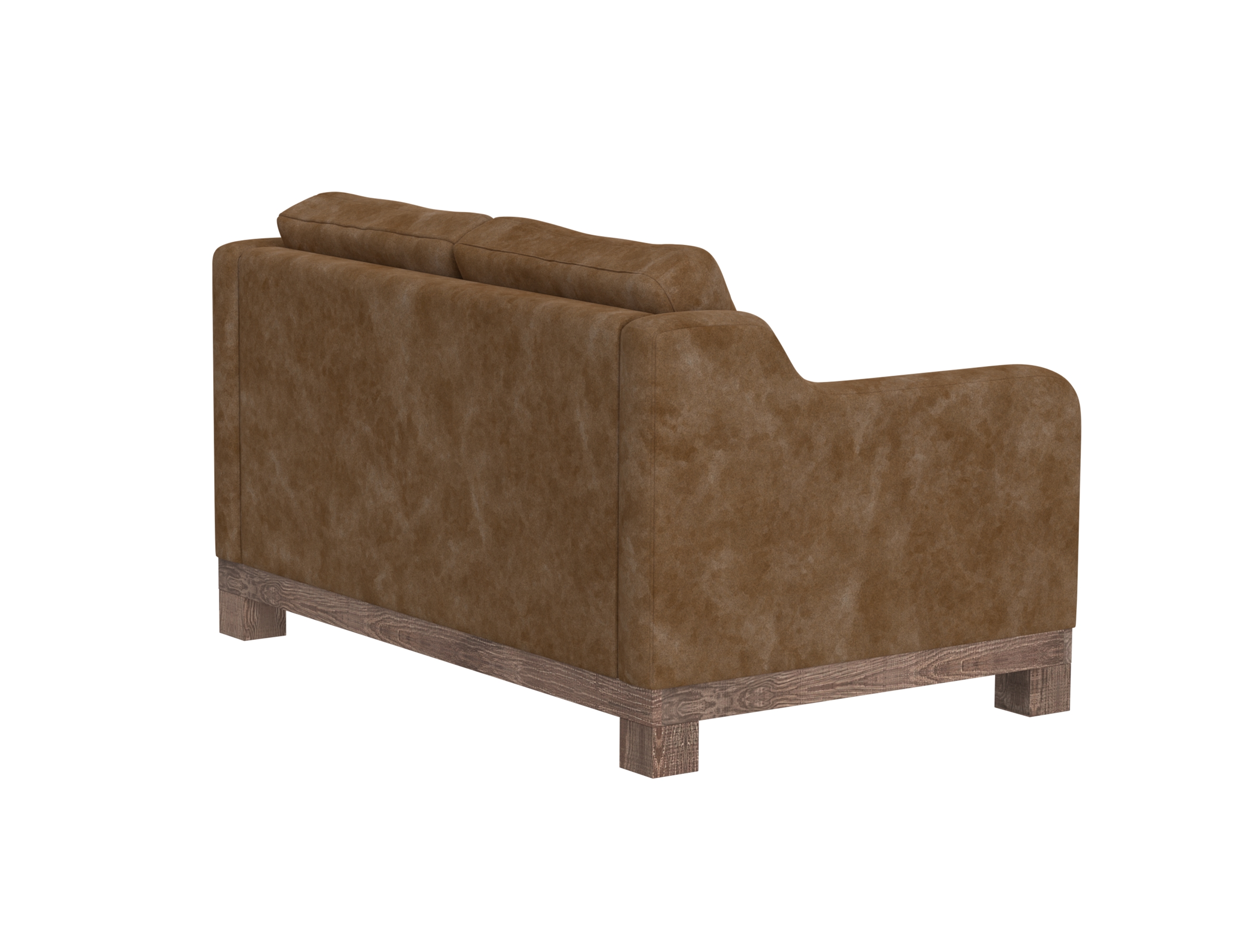 International Furniture Direct Samba 2-Cushion Loveseat with Exposed Wooden Base