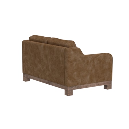 2-Cushion Loveseat with Exposed Wooden Base