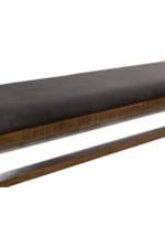 International Furniture Direct Loft Brown Rustic Upholstered Bench with Wooden Base