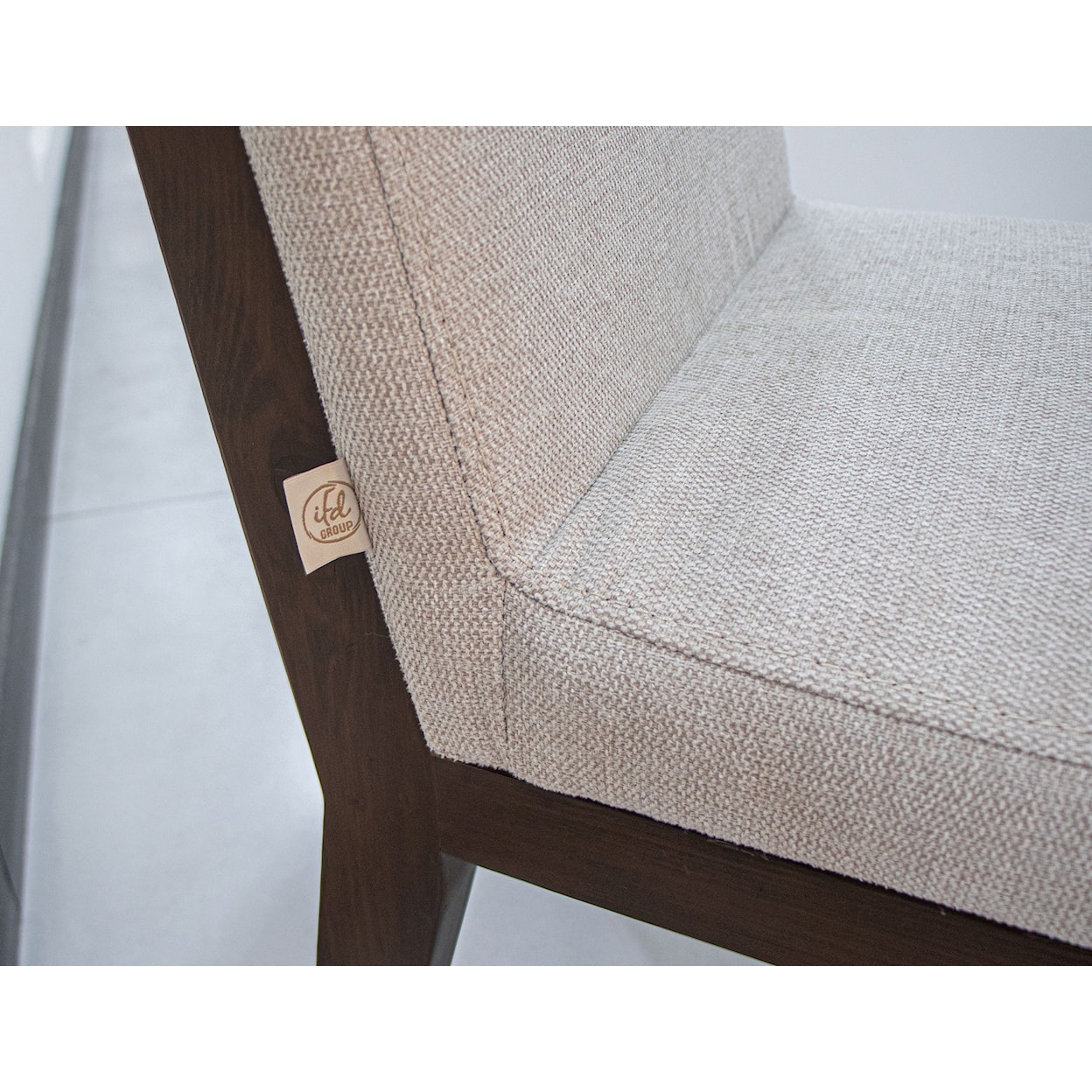 International Furniture Direct Natural Parota Upholstered Chair