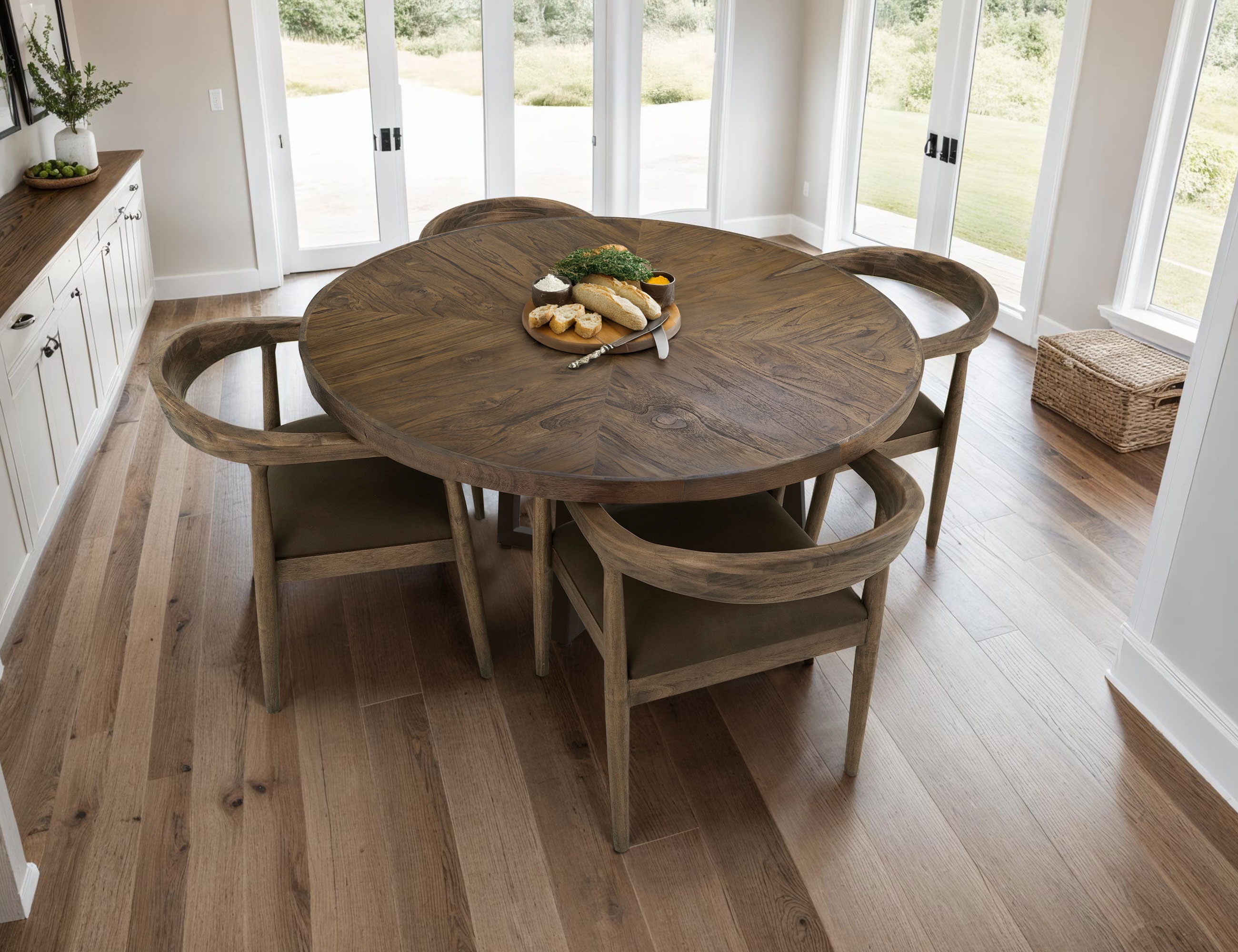 International Furniture Direct Natural Teca Open Back Dining Chair