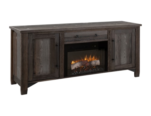 Modern Rustic Electric Fireplace TV Stand with Remote Control