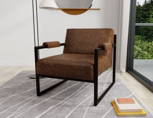 Contemporary Armchair with Metal Frame