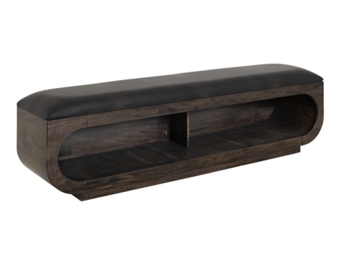 Contemporary Bench with Cushioned Seat