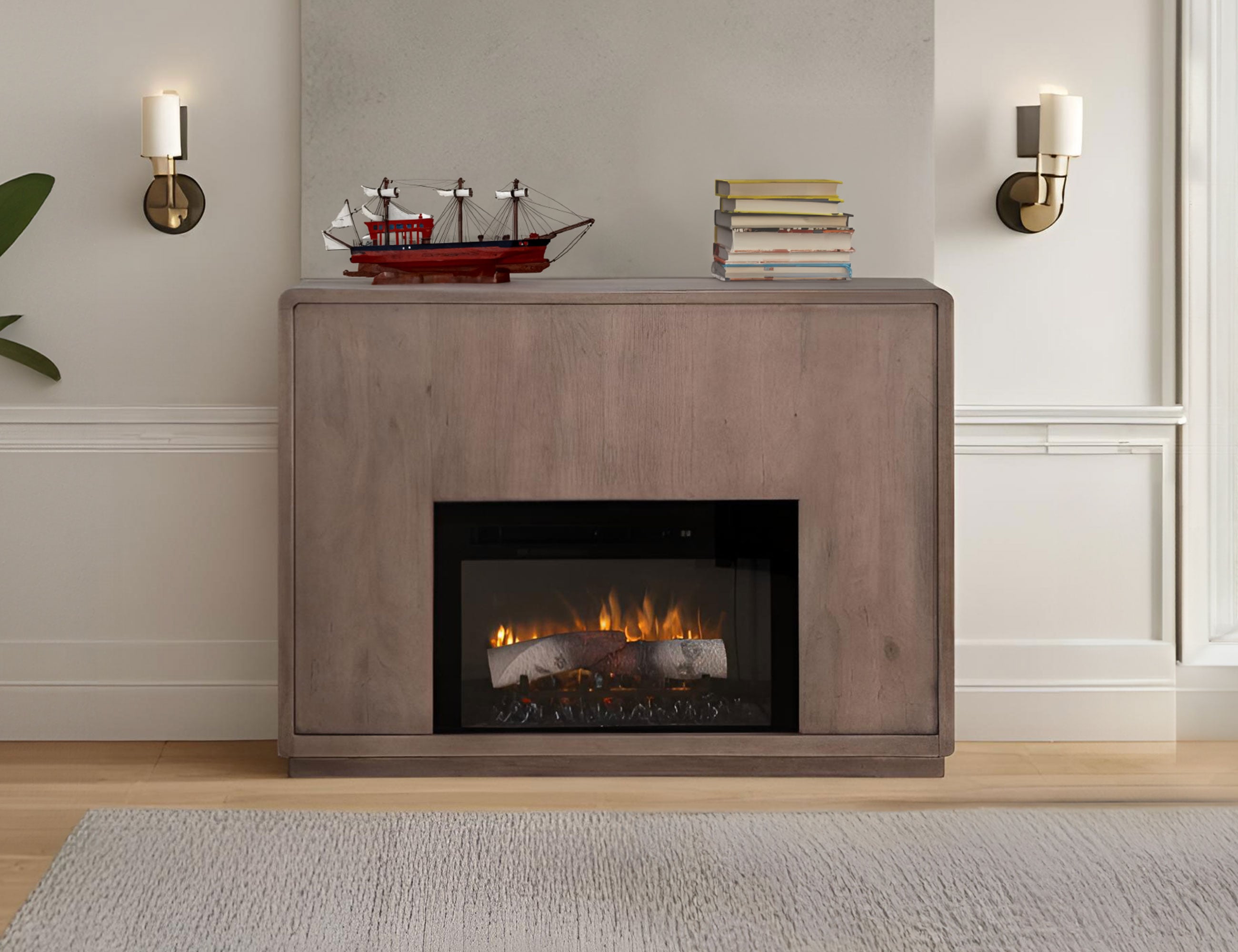 Uprooted Cherry Electric Fireplace Mantel