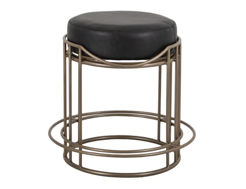 Contemporary 24" Upholstered Barstool with Powder-Coated Frame