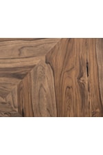 Translucent Stained Brown lacquer shows the natural wood grain of sustainable mango wood and teak veneers 