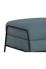 International Furniture Direct Tyne Contemporary Upholstered Ottoman with Metal Base